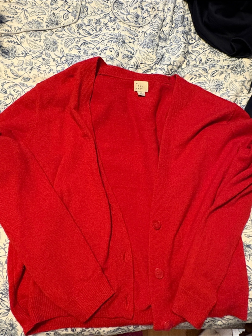 a new day Bright Red Knit Top with Label Detail